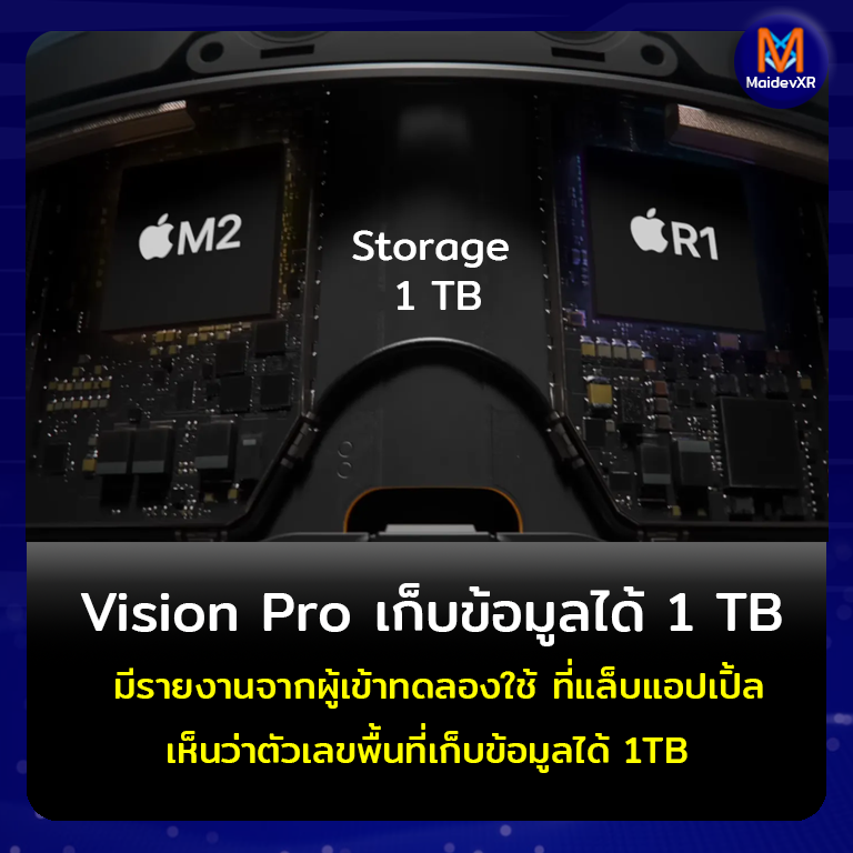 Apple Vision Pro จะมีพื้นที่เก็บข้อมูล 1 TB
