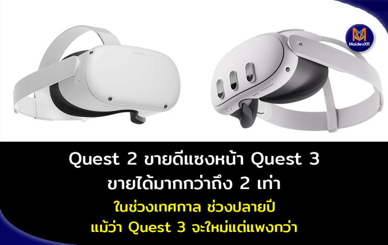Quest 2 ขายดีแซงหน้า Quest 3 ขายได้มากกว่า 2 เท่า ในช่วงเทศกาล ช่วงปลายปี แม้ว่า Quest 3 จะใหม่กว่า ดีกว่า แต่แพงกว่าเท่าตัว
