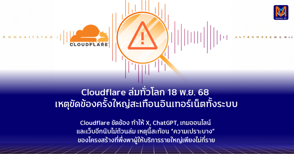 Cloudflare ล่มทั่วโลก 18 พฤศจิกายน พ.ศ. 2568 เหตุขัดข้องครั้งใหญ่สะเทือนอินเทอร์เน็ตทั้งระบบ