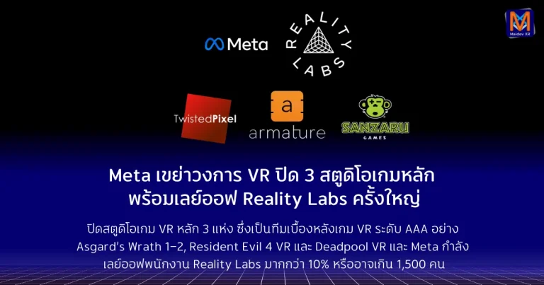 Meta ปรับโครงสร้าง Reality Labs ครั้งใหญ่ ปิดสตูดิโอเกม VR + เลย์ออฟพนักงานกว่า 10% สะท้อนการเปลี่ยนยุคของ XR